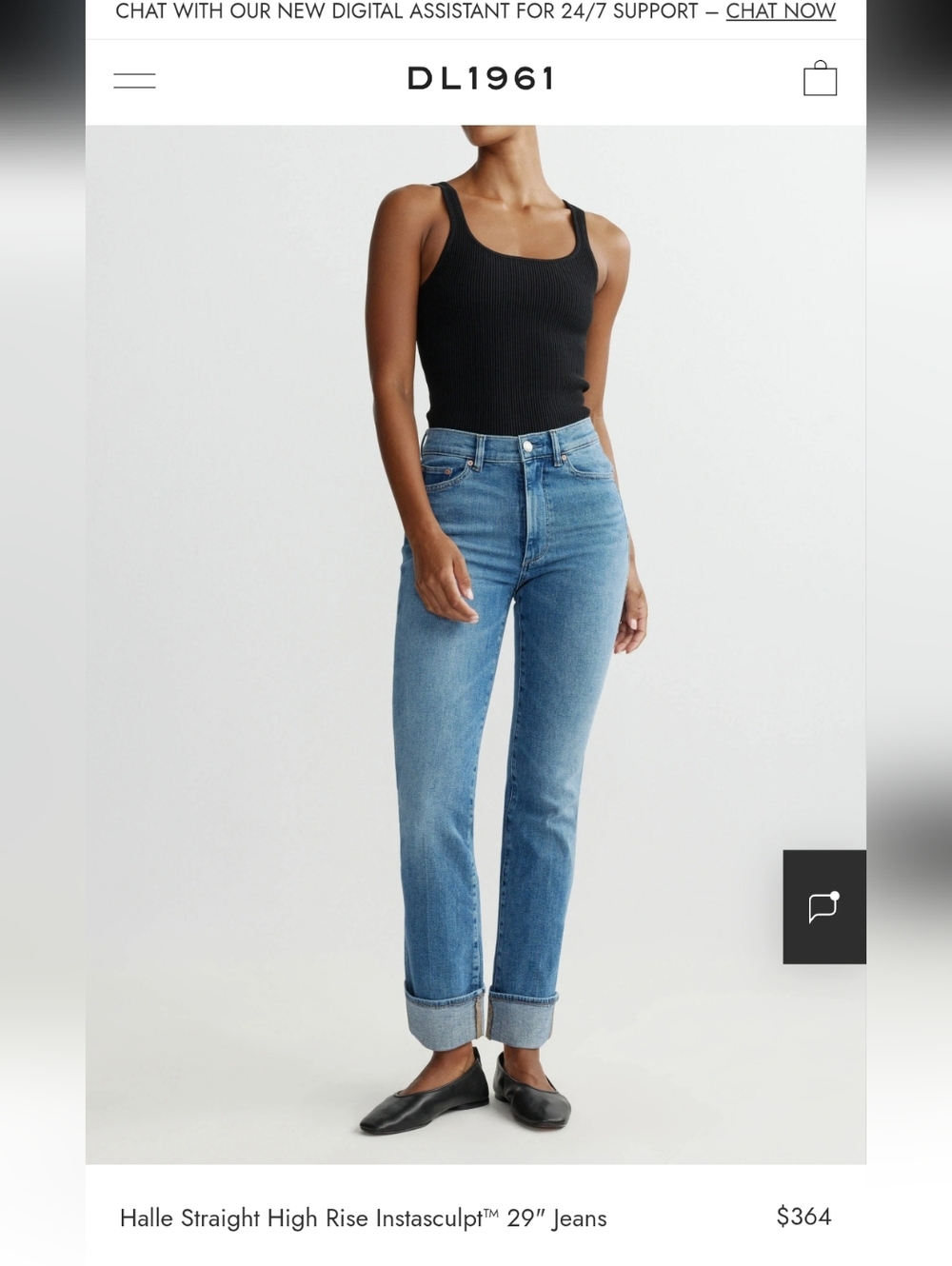 DL1961 Halle Straight High Rise Instasculpt™ 29" Jeans Size 26